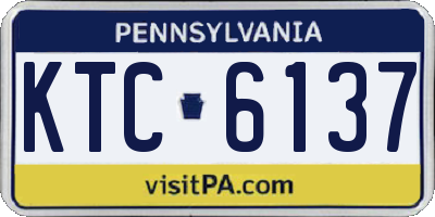 PA license plate KTC6137