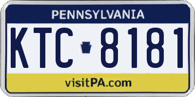 PA license plate KTC8181