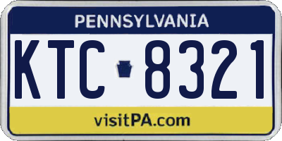 PA license plate KTC8321