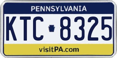 PA license plate KTC8325