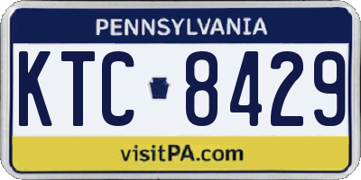 PA license plate KTC8429