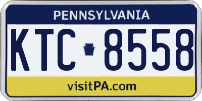 PA license plate KTC8558