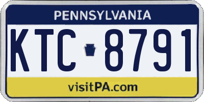 PA license plate KTC8791