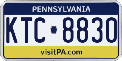 PA license plate KTC8830