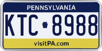 PA license plate KTC8988