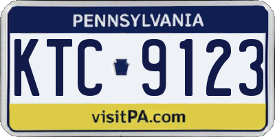 PA license plate KTC9123