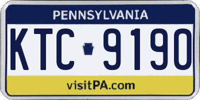 PA license plate KTC9190