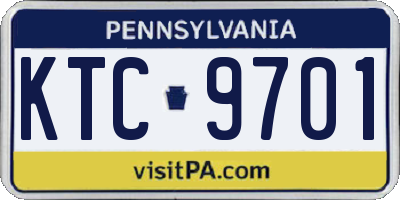 PA license plate KTC9701