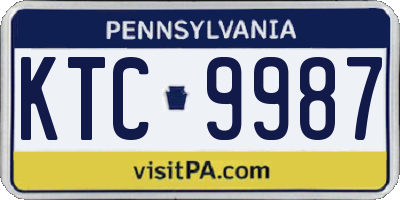 PA license plate KTC9987