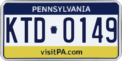 PA license plate KTD0149