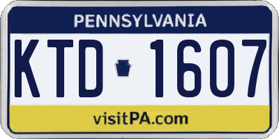 PA license plate KTD1607
