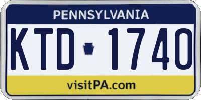 PA license plate KTD1740
