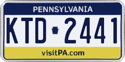 PA license plate KTD2441