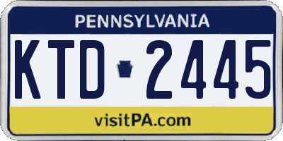 PA license plate KTD2445
