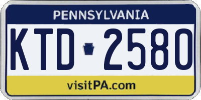PA license plate KTD2580