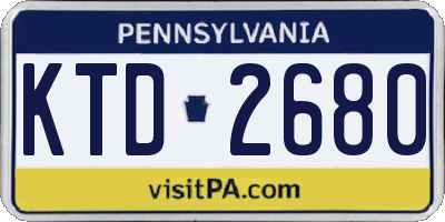 PA license plate KTD2680