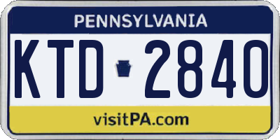 PA license plate KTD2840