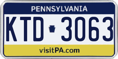 PA license plate KTD3063