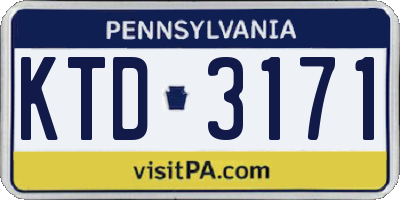 PA license plate KTD3171