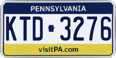 PA license plate KTD3276