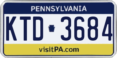 PA license plate KTD3684