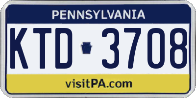 PA license plate KTD3708