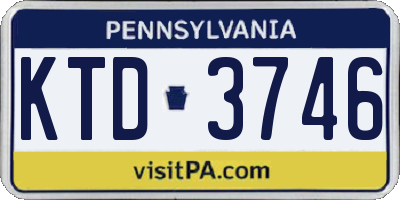 PA license plate KTD3746