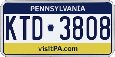 PA license plate KTD3808