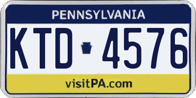 PA license plate KTD4576