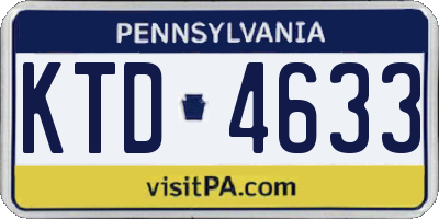 PA license plate KTD4633