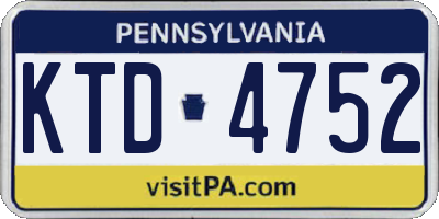 PA license plate KTD4752