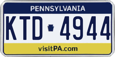 PA license plate KTD4944