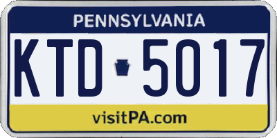 PA license plate KTD5017