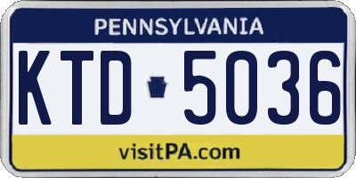 PA license plate KTD5036