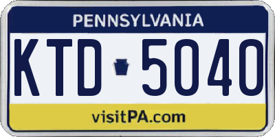 PA license plate KTD5040