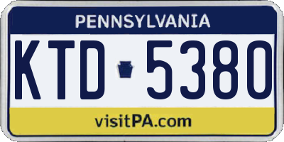 PA license plate KTD5380