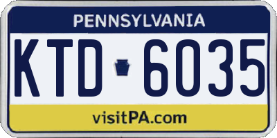 PA license plate KTD6035