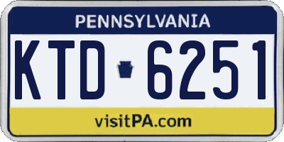 PA license plate KTD6251