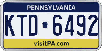 PA license plate KTD6492