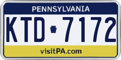 PA license plate KTD7172