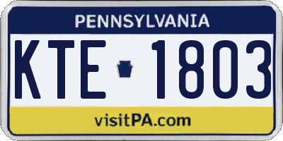 PA license plate KTE1803