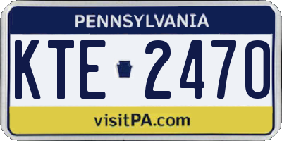 PA license plate KTE2470