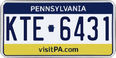 PA license plate KTE6431