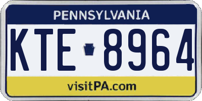 PA license plate KTE8964