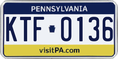 PA license plate KTF0136