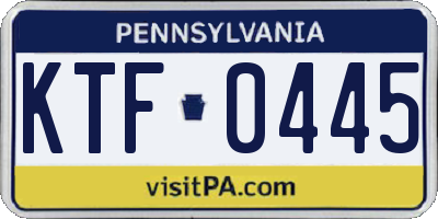 PA license plate KTF0445