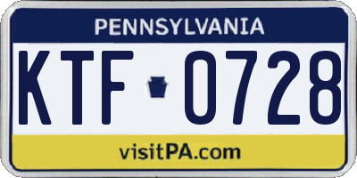 PA license plate KTF0728