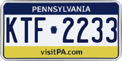 PA license plate KTF2233