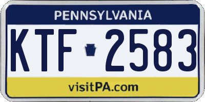 PA license plate KTF2583