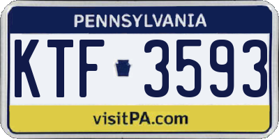 PA license plate KTF3593